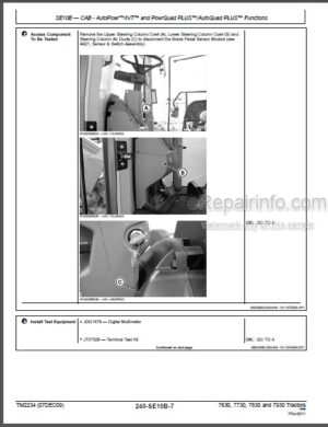 Photo 8 - John Deere SideHill 9500 Operation And Tests Manual Combine TM1545