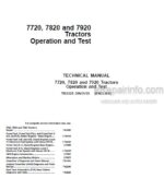 Photo 4 - John Deere 7720 7820 7920 Operation And Test Manual Tractors TM2025