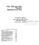 Photo 4 - John Deere 7720 7820 7920 Operation And Test Manual Tractors TM2025