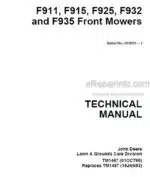 Photo 4 - John Deere F911 F915 F925 F932 F935 Repair Manual Front Mowers TM1487