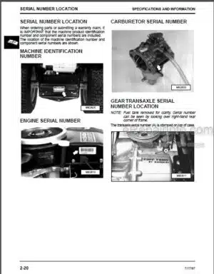 Photo 8 - John Deere GX70 GX75 GX85 SX85 GX95 SRX75 SRX95 Repair Manual Riding Mowers TM1491