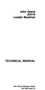 Photo 4 - John Deere JD310 Technical Manual Loader Backhoe TM1036