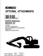 Photo 3 - Kobelco Mark VI SK330 Mark VI SK330LC Parts Manual Hydraulic Excavator Attachments S3LC01601ZE02