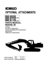 Photo 3 - Kobelco SK200 To SK210LC Parts Manual Hydraulic Excavator Attachments S3YN01802ZE04