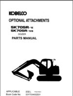 Photo 3 - Kobelco SK70SR-1E SK70SR-1ES Parts Manual Hydraulic Excavator Attachments Dozer SYT03405ZE01