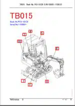 Photo 4 - Takeuchi TB015 Parts Manual Excavator PC3-101Z6
