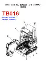 Photo 4 - Takeuchi TB016 Parts Manual Excavator
