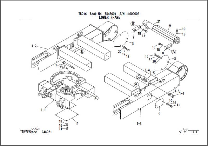 Photo 1 - Takeuchi TB016 Parts Manual Excavator
