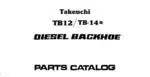 Photo 4 - Takeuchi TB12 TB14S Parts Manual Diesel Backhoe