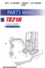 Photo 4 - Takeuchi TB216 Parts Manual Excavator