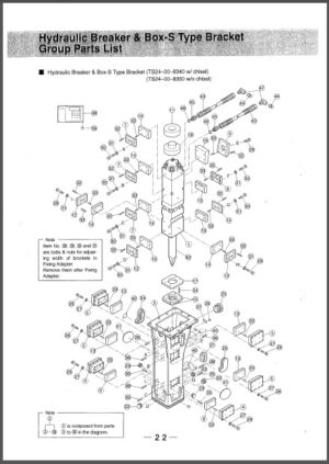 Photo 1 - Takeuchi TKB1101 TKB1101S Instruction Manual Hydraulic Breaker