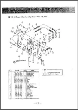 Photo 12 - Takeuchi TKB51 TKB51S Instruction And Parts Manual Hydraulic Breaker