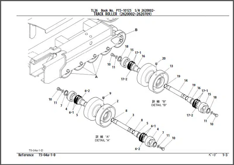 Photo 1 - Takeuchi TL26 Parts Manual Track Loader PT5-101Z5-1