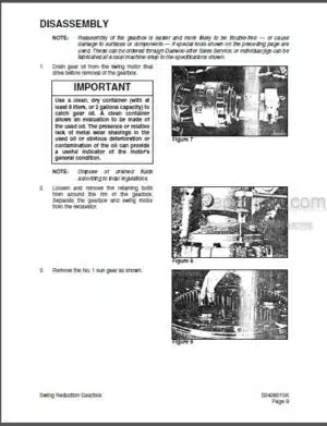Photo 9 - Daewoo Solar 225LL Shop Manual Hydraulic Excavator 023-00078E