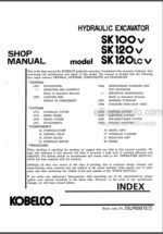 Photo 4 - Kobelco SK100V SK120V SK120LCV Shop Manual Hydraulic Excavator S5LP00071