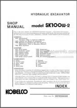 Photo 5 - Kobelco SK100W-2 Shop Manual Hydraulic Excavator S5YE0002E