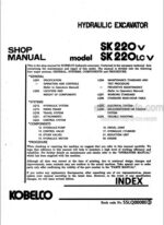 Photo 4 - Kobelco SK220V SK220LCV Shop Manual Hydraulic Excavator S5LQ0008E3