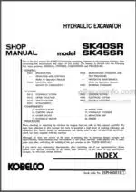 Photo 4 - Kobelco SK40SR SK45SR Workshop And Parts Manual Hydraulic Excavator