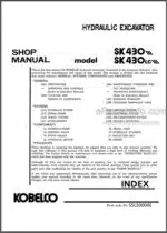 Photo 4 - Kobelco SK430III SK430LCIII  Shop Manual Hydraulic Excavator S5LS0004E