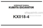 Photo 5 - Kubota KX018-4 Workshop Manual Excavator