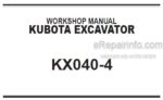 Photo 4 - Kubota KX040-4 Workshop Manual Excavator