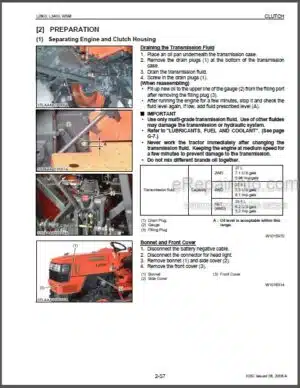 Photo 7 - Kubota L2800 L3400 Workshop Manual Tractor