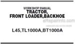 Photo 5 - Kubota L45 TL1000A BT1000A Workshop Manual Tractor Front Loader Backhoe