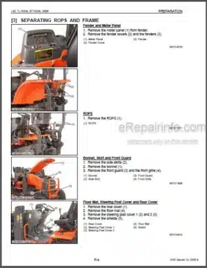 Photo 8 - Kubota BX2350D RCK48-23BX-EU RCK54-23BX-EU RCK60B-23BX-EU LA243 Workshop Manual Tractor Rotary Mower Front Loader