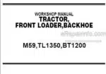 Photo 5 - Kubota M59 TL1350 BT1200 Workshop Manual Tractor Front Loader Backhoe