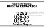 Photo 5 - Kubota U25S U20-3A U25-3A Workshop Manual Service Chapter Excavator