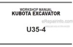 Photo 4 - Kubota U35-4 Workshop Manual Excavator