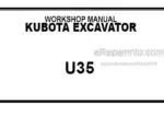 Photo 5 - Kubota U35 Workshop Manual Excavator