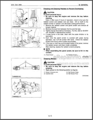 Photo 1 - Kubota ZD18 ZD21 Workshop Manual Early Zero Turn Mower