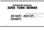 Photo 4 - Kubota ZD18 ZD21 ZD28 ZD18F ZD21F ZD28F Workshop Manual Zero Turn Mower