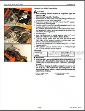 Photo 6 - Kubota ZD326RP ZD331RP Workshop Supplement Manual Mower