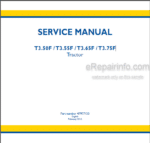 Photo 4 - New Holland T3.50 T3.55F T3.65 T3.75 Service Manual Tractor 47977155