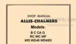 Photo 5 - Allis Chalmers G Series-B C CA G RC WC WF WD WD45 WD45D Shop Operator Manual Implements Parts Manual Tractor