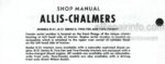Photo 5 - Allis Chalmers Models D-21 D-21 Series II 210 220 Shop Manual Tractor