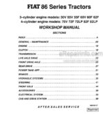 Photo 4 - Fiat 86 Series 50V 55V 55F 60V 60F 62F 70V 72F 72LP 82F 82LP Workshop Manual Tractor 06910107