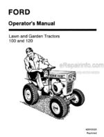 Photo 4 - Ford 100 120 Operators Manual Lawn And Garden Tractor 42010020