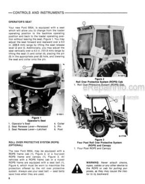 Photo 8 - Ford 555A Operators Manual Tractor Loader Backhoe 42005511