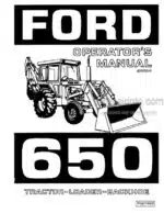 Photo 4 - Ford 650 Operators Manual Tractor Loader Backhoe 42065010