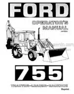 Photo 4 - Ford 755 Operators Manual Tractor Loader Backhoe 42075510