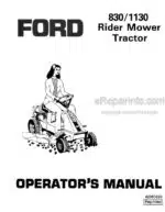 Photo 4 - Ford 830 1130 Operators Manual Rider Mower Tractor 42083020