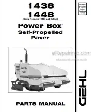 Photo 3 - Gehl 1438 1448 Parts Manual Power Box Self-Propelled Paver 913209