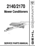 Photo 3 - Gehl 2140 2170 Service Parts Manual Mower Conditioner 906305