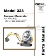 Photo 4 - Gehl 223 Parts Manual Compact Excavator 918036