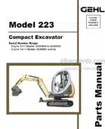 Photo 4 - Gehl 223 Parts Manual Compact Excavator 918036