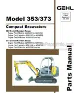 Photo 3 - Gehl 353 373 Parts Manual Compact Excavator 918039