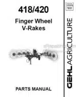 Photo 4 - Gehl 418 420 Parts Manual Finger Wheel V-Rakes 909818
